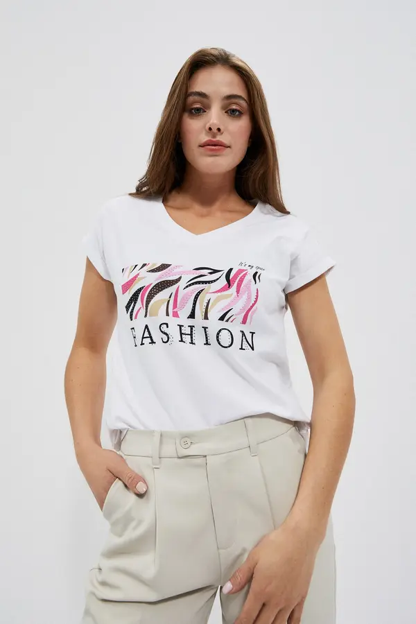Marisse Marisse Women's T-Shirt L-Ts-4004 White