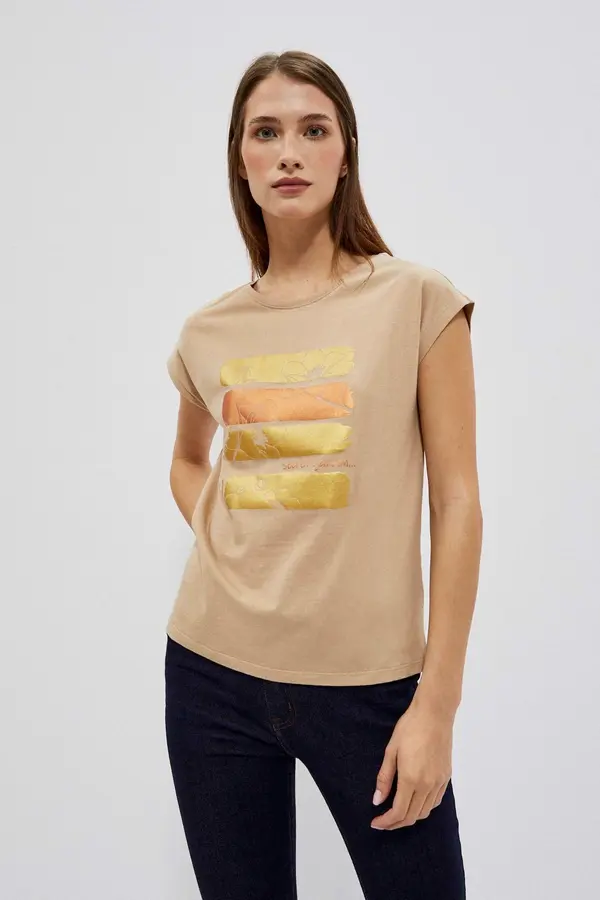 Marisse Marisse Women's T-Shirt L-Ts-4038 D.Beige