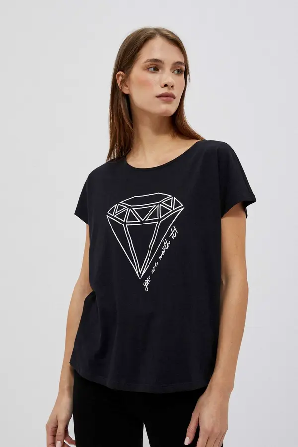 Marisse Marisse Women's T-Shirt L-Ts-4042 Black