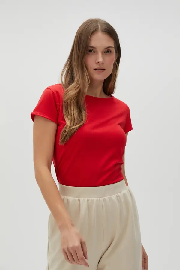 Marisse Marisse Women's T-Shirt L-Ts-4622 Red