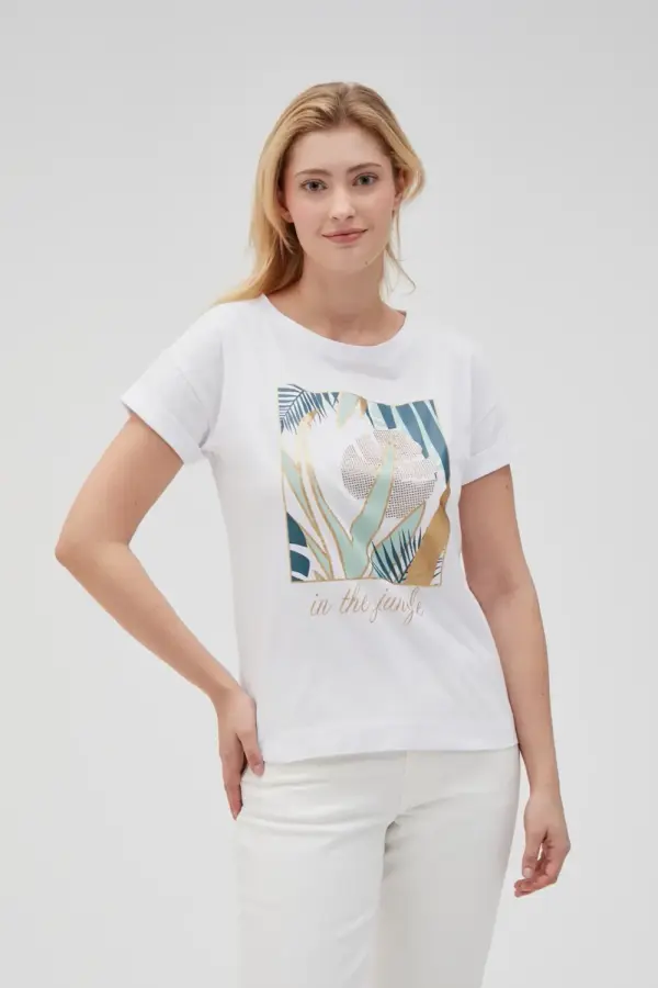 Marisse Marisse Women's T-Shirt L-Ts-4633 White