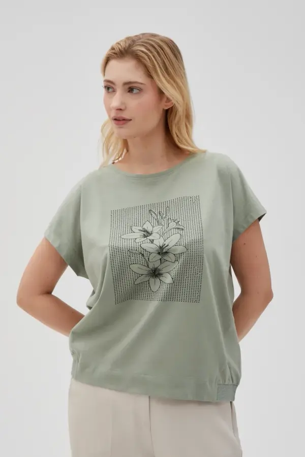 Marisse Marisse Women's T-Shirt L-Ts-4640 Olive