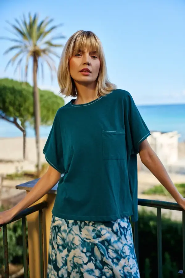 Marisse Marisse Women's T-Shirt L-Ts-4693 D.Green
