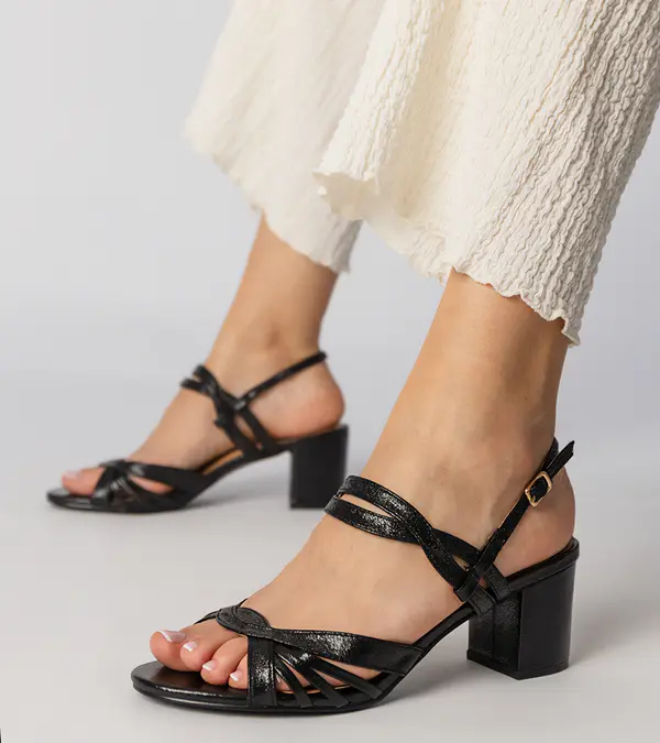 marka niezdefiniowana marka niezdefiniowana Black women's block heel sandals Melfi