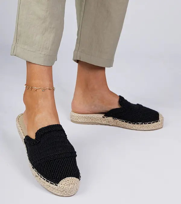 D/CEO marka niezdefiniowana Black Women's Espadrille Slides Pretino
