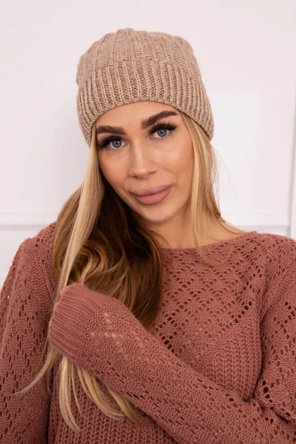 Kesi marka niezdefiniowana Cap with fleece Anna K238 dark beige