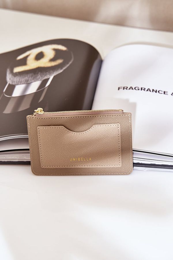 marka niezdefiniowana marka niezdefiniowana Card Holder Women's Wallet With Keychain Dark Beige Therinore