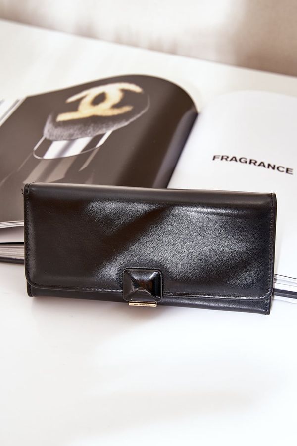 marka niezdefiniowana marka niezdefiniowana Eco Leather Smooth Women's Wallet Black Erolia