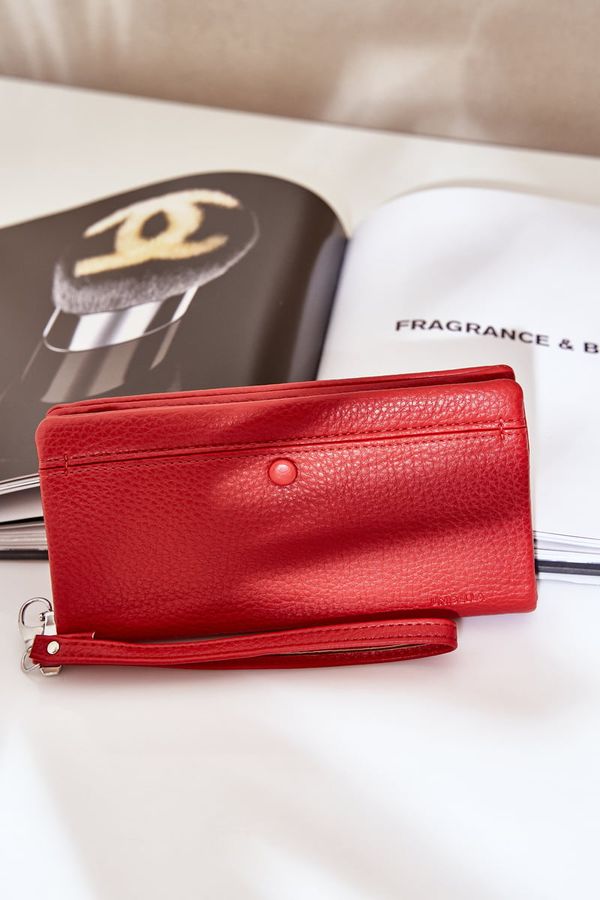 marka niezdefiniowana marka niezdefiniowana Large Women's Wallet With Embossing Eco Leather Red Martiel