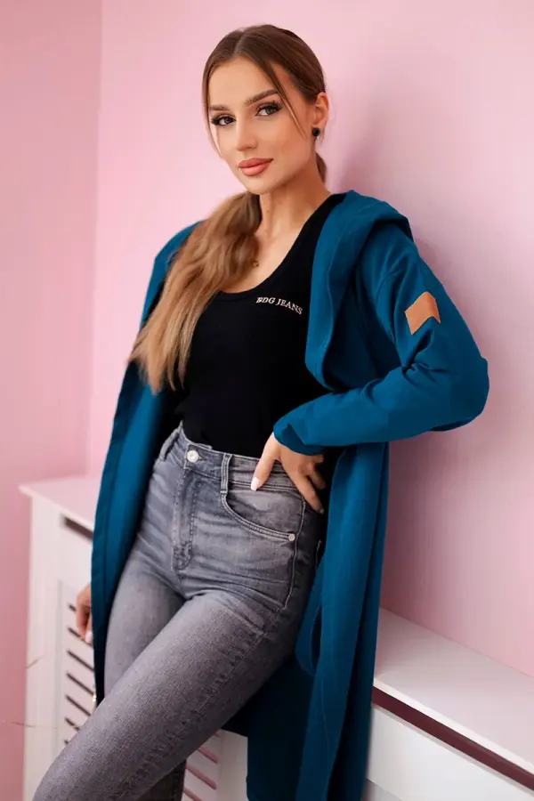 Kesi marka niezdefiniowana Long cardigan with hood maritime