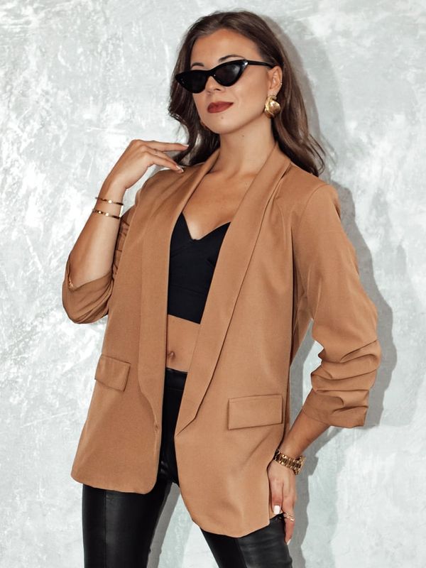 DStreet Marynarka damska one size MARANTTA kamelowa Dstreet