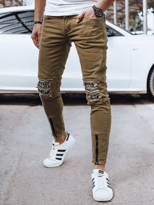 DStreet Maslinastozelene muške traperice slim fit