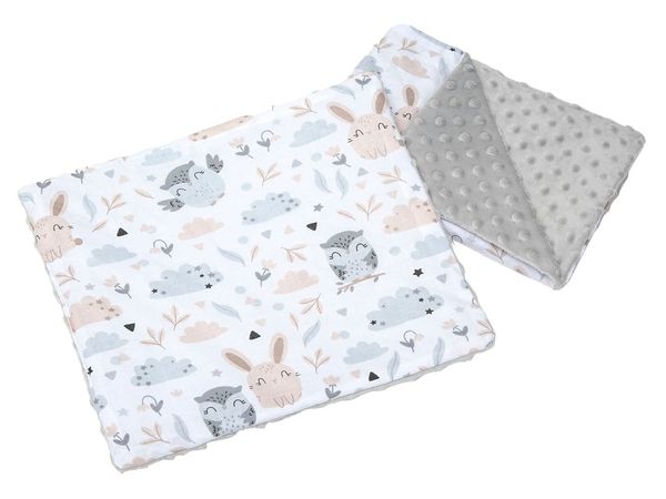 Medi Partners Medi Partners Quilt 55x75 + pillow 35x30 cotton + minky – Polana + gray Minky