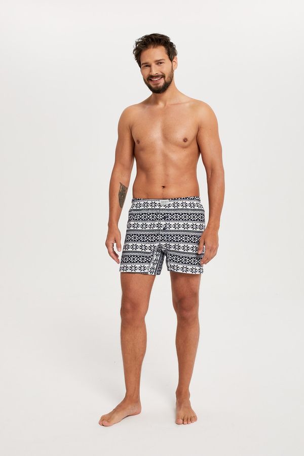 Italian Fashion Men's boxer shorts Arctic - navy blue print
