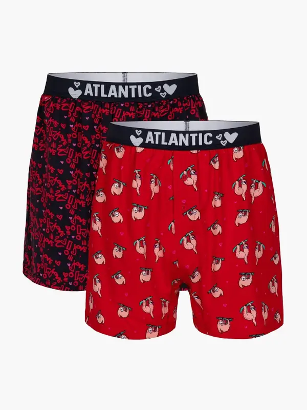 Atlantic Men's boxer shorts ATLANTIC 2Pack - red/dark blue