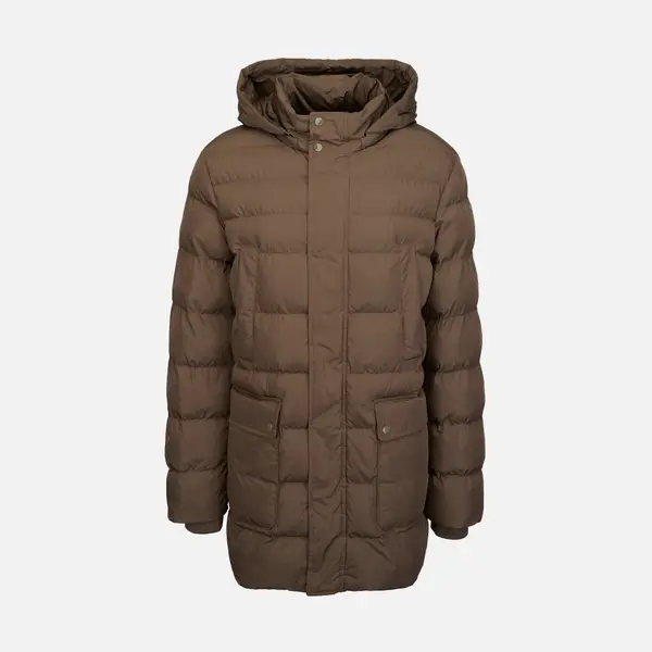 GEOX Men's Brown Quilted Jacket Geox Leitan - Mens