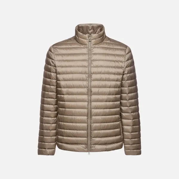 GEOX Men's Brown Quilted Jacket Geox Warrens - Mens