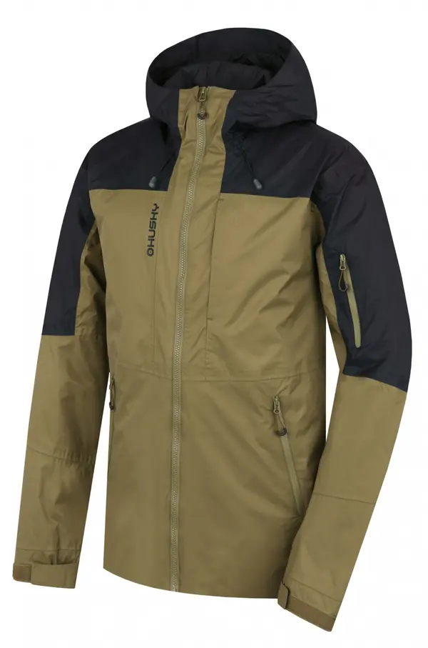 HUSKY Men's hardshell jacket Nickin M khaki/black