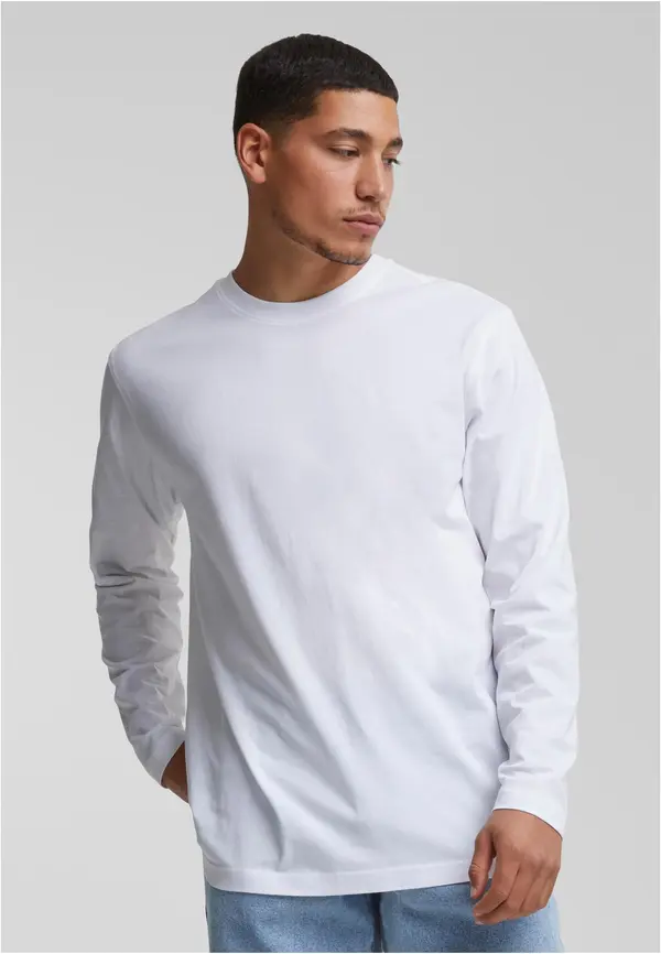 Urban Classics Men's Long Sleeve T-Shirt Basic White