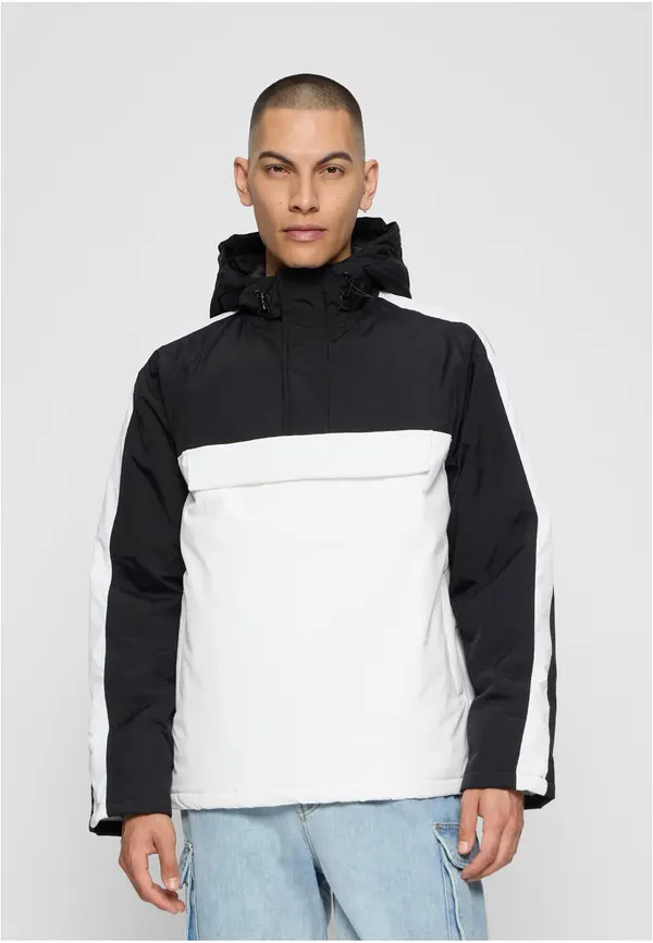 Urban Classics Men's pull-over jacket with hood white/black