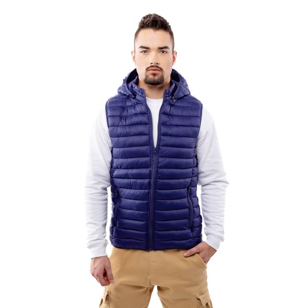 Glano Men's quilted vest GLANO - dark blue