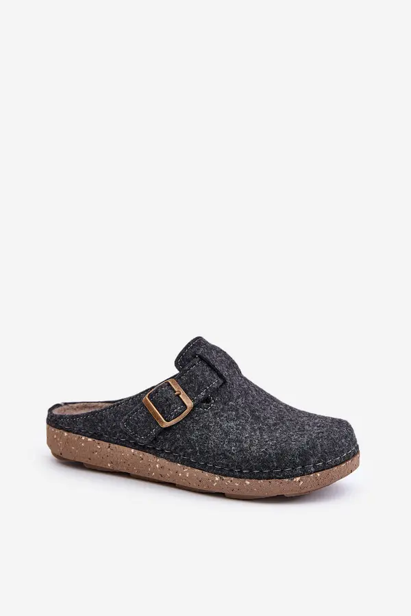 Inblu Men's slippers with buckle profilactic slippers Inblu graphite