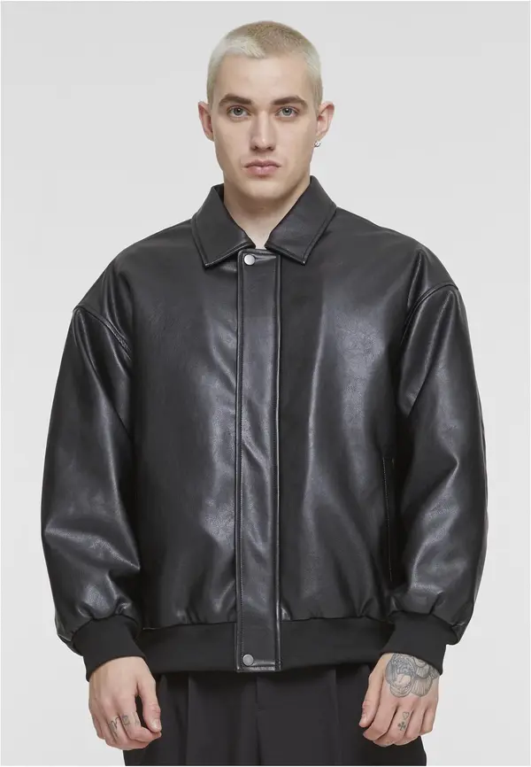 Urban Classics Men's synthetic leather jacket black