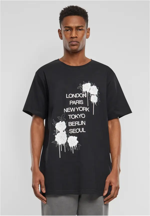 Mister Tee Men's T-shirt City Roses black