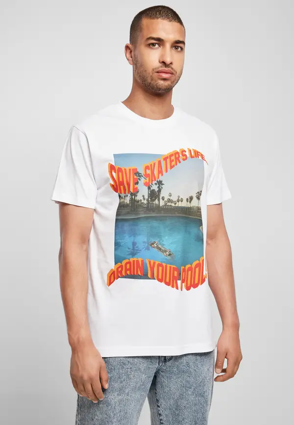 Mister Tee Men's T-shirt Save Skaters Life white