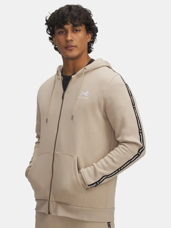 Under Armour Men's Under Armour UA Icon Fleece FZ Taping-BRN - Men's Sweatshirt