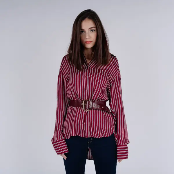 Michael Kors Michael Kors Blouse - WARM PLYFL STREP SHRT red