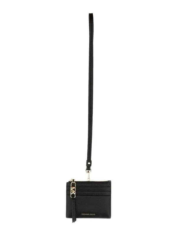 Michael Kors Michael Kors Card Case - EMPIRE SM CLIP CARD LANYARD black