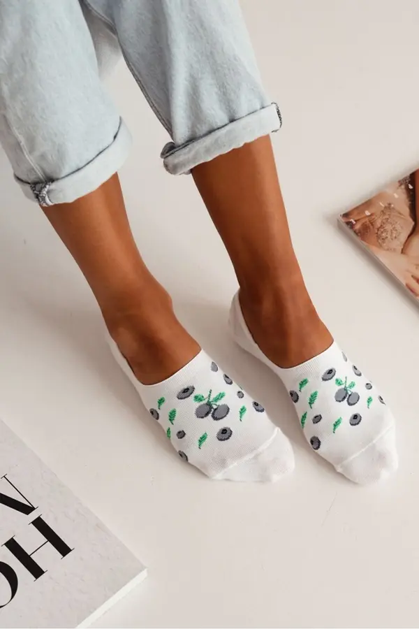 Milena Milena Ladies Cotton Micro Socks Berries White