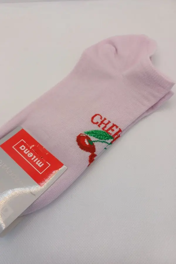 Milena Milena Women's Ankle Socks CHERRIES Pink