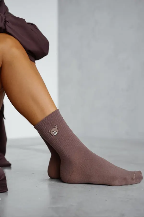 Milena Milena Women's Socks Bear Brown