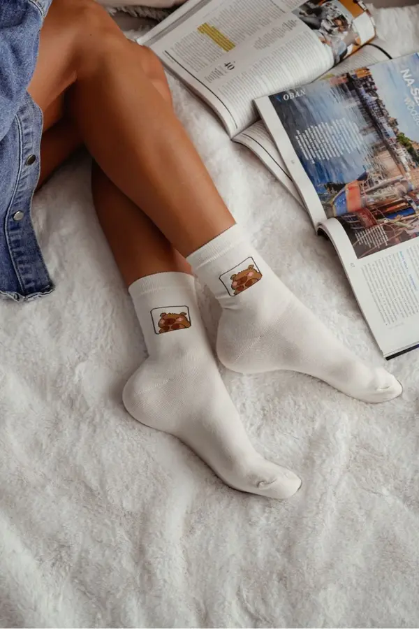 Milena Milena Women's Socks Kapibara Ecru