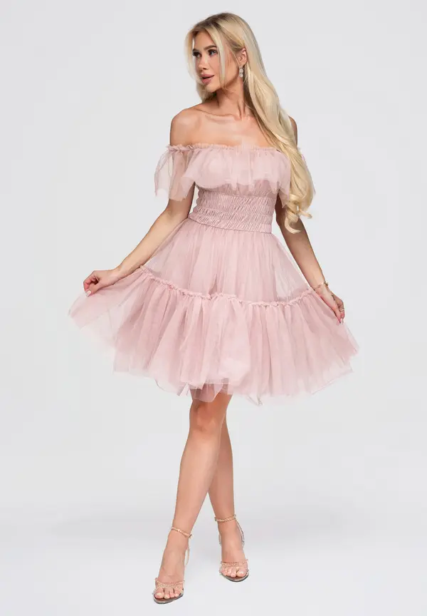 Edoti Mini haljina s volanima na ramenima