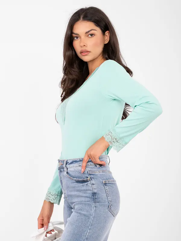 Factory Price Mint bluza s čipkom