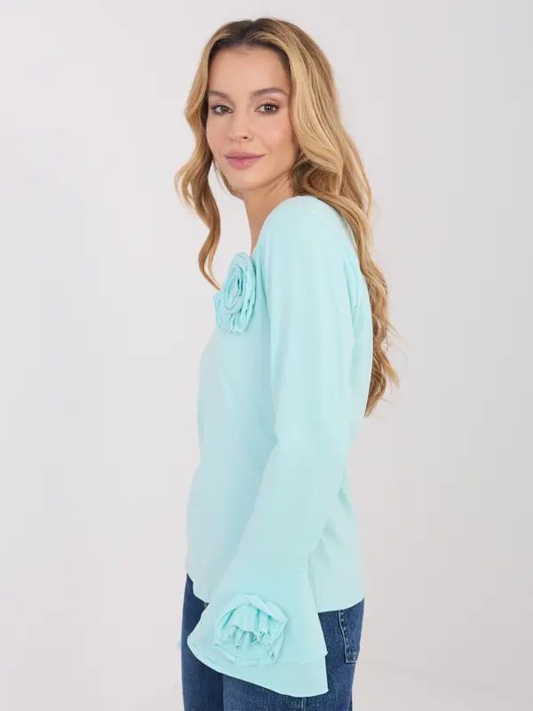 Italy Moda Mint bluza s cvjetnim detaljima