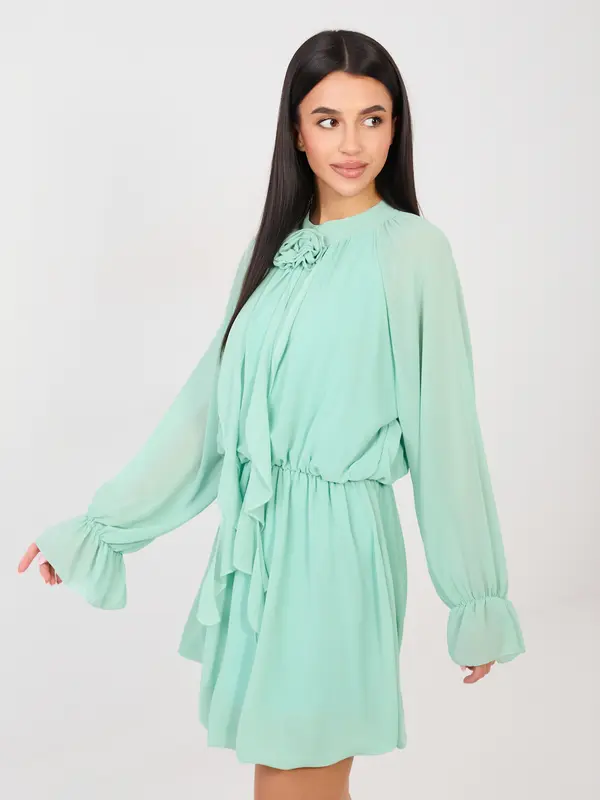 RUE PARIS Mint midi haljina s volanima