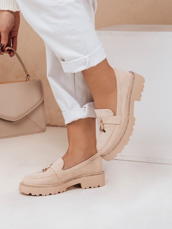 DStreet Mokasyny damskie LOAFELIA beżowe Dstreet