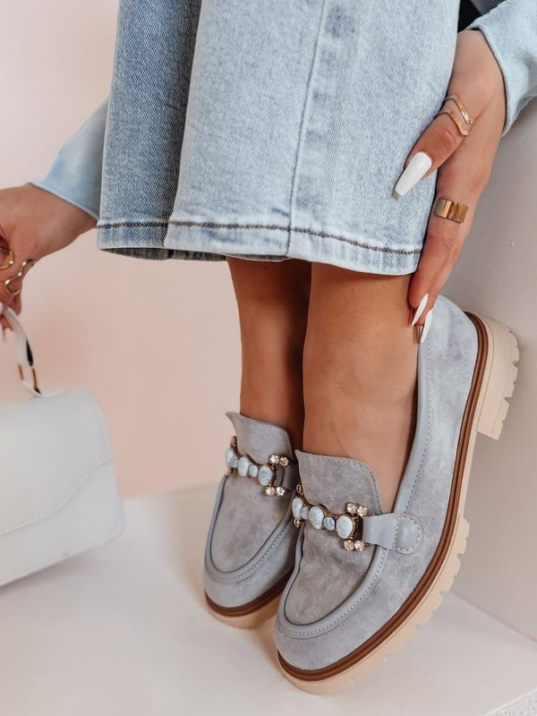 DStreet Mokasyny damskie na płaskiej podeszwie LOFINKA niebieskie Dstreet