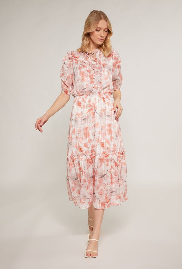 MONNARI MONNARI Ženska midi haljina ženska haljina s cvjetnim uzorkom multi bijele