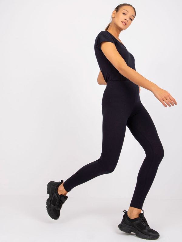 Fashionhunters Mornarsko plave ženske pamučne tajice Brigitte