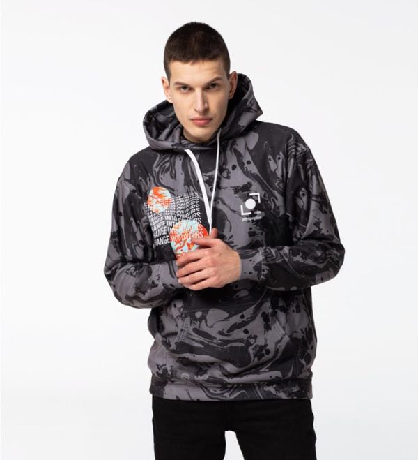 Mr. GUGU & Miss GO Mr. GUGU & Miss GO Man's Dark Marble Hoodie OVS-M 2420