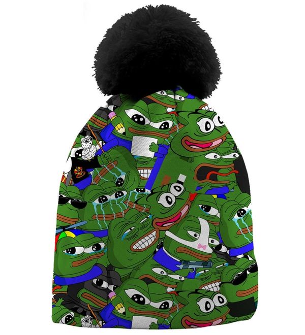 Mr. GUGU & Miss GO Mr. GUGU & Miss GO Woman's Pepe Memes Beanie WB21BL 2337