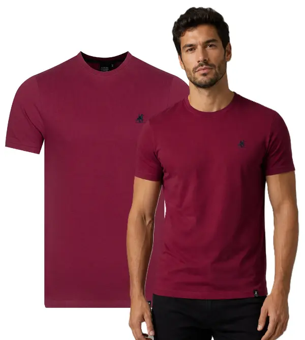 U.S. GRAND POLO EQUIPMENT & APPAREL Muška američka Grand Polo majica kratkih rukava, grimizna