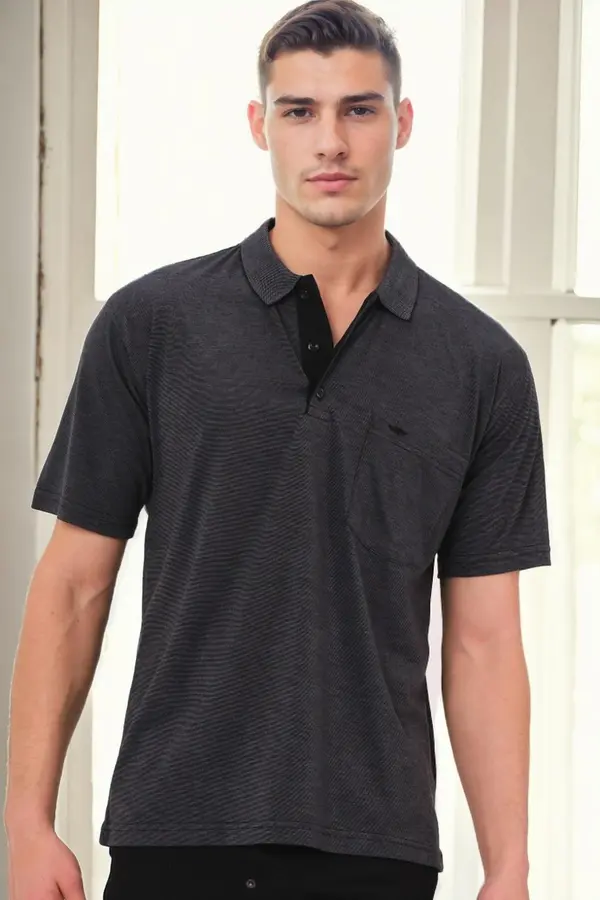 dewberry Muška crna polo majica Dewberry