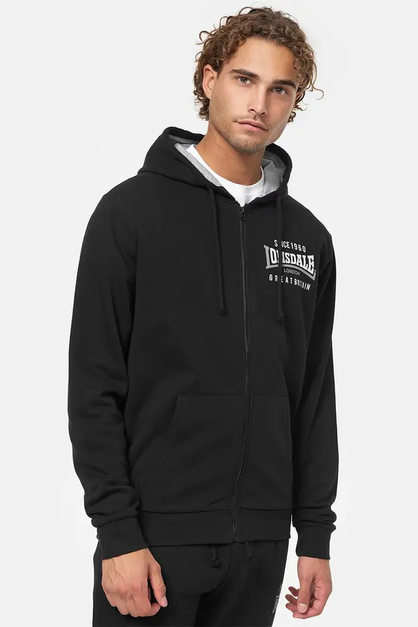 Lonsdale Muška dukserica Lonsdale 117425-Black/White/Grey