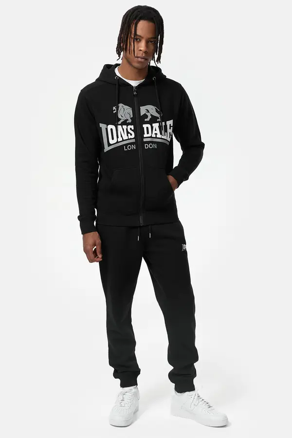 Lonsdale Muška dukserica Lonsdale 117439-Black/White/Grey